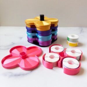 Label Roll Storage Box – Fits Niimbot & More, Customizable Label Holder for Various Width Labels, 12-15 mm rolls, 25 mm rolls
