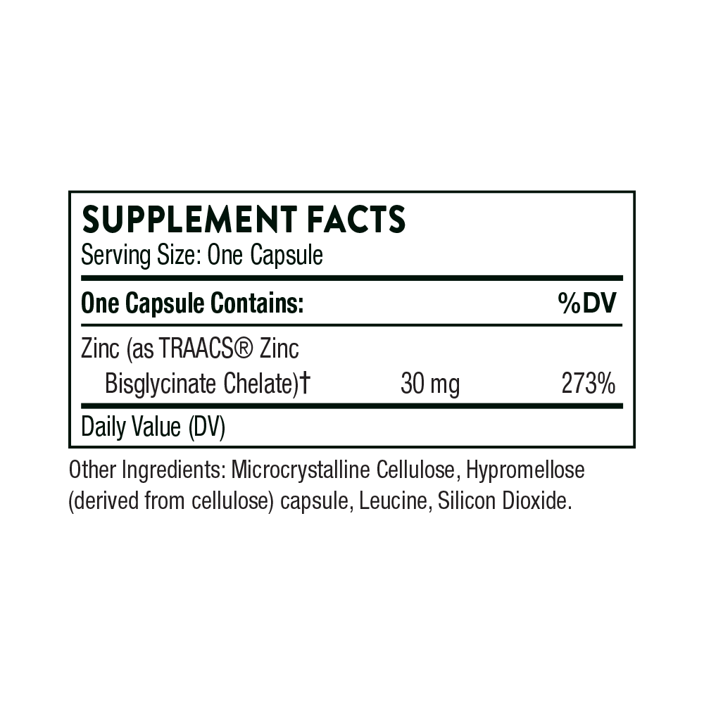 Thorne Zinc Bisglycinate 30 mg product image 6